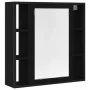 Armario de baño con espejo de madera de roble negro 60x16x60 cm de , Tocadores de baño - Ref: Foro24-862228, Precio: 64,29 €,...