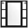 Armario de baño con espejo de madera de roble negro 60x16x60 cm de , Tocadores de baño - Ref: Foro24-862228, Precio: 64,29 €,...