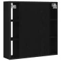 Armario de baño con espejo de madera de roble negro 60x16x60 cm de , Tocadores de baño - Ref: Foro24-862228, Precio: 64,29 €,...