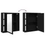 Armario de baño con espejo de madera de roble negro 60x16x60 cm de , Tocadores de baño - Ref: Foro24-862228, Precio: 64,29 €,...