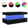 Mesa de centro con luces LED roble negro 90x50x40 cm by , Coffee table - Ref: Foro24-862256, Price: 97,47 €, Discount: %