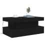 Mesa de centro con luces LED roble negro 90x50x40 cm by , Coffee table - Ref: Foro24-862256, Price: 97,47 €, Discount: %