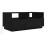 Mesa de centro con luces LED roble negro 90x49x40 cm by , Coffee table - Ref: Foro24-862254, Price: 112,46 €, Discount: %