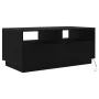 Mesa de centro con luces LED roble negro 90x49x40 cm by , Coffee table - Ref: Foro24-862254, Price: 112,46 €, Discount: %