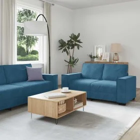 Juego de sofás con cojines 3 piezas terciopelo azul by , Sofas - Ref: Foro24-3324627, Price: 630,97 €, Discount: %