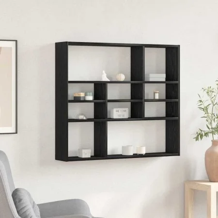Estante de pared roble negro 90x16x78 cm madera de ingeniería von , Regale und Regale - Ref: Foro24-862510, Preis: 53,36 €, R...