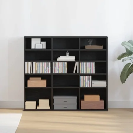 Mueble para CD roble negro 100,5x23x89,5 cm madera ingeniería by , CD and DVD storage - Ref: Foro24-862481, Price: 78,50 €, D...
