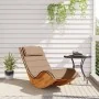Tumbona mecedora con cojín de madera maciza de acacia de , Tumbonas - Ref: Foro24-4103885, Precio: 180,45 €, Descuento: %