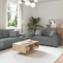 Conjunto de sofá de 3 piezas con cojines de tela gris oscuro by , Sofas - Ref: Foro24-3324650, Price: 618,89 €, Discount: %