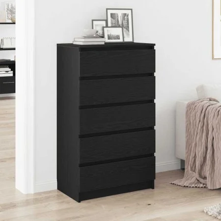 Cómoda de madera contrachapada roble negro 60x36x103 cm by , Sideboards - Ref: Foro24-862008, Price: 122,25 €, Discount: %