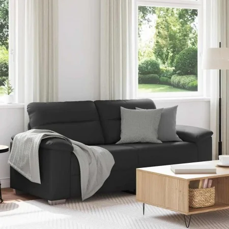 Sofá de 2 plazas de cuero sintético negro 140 cm by , Sofas - Ref: Foro24-4105343, Price: 229,19 €, Discount: %