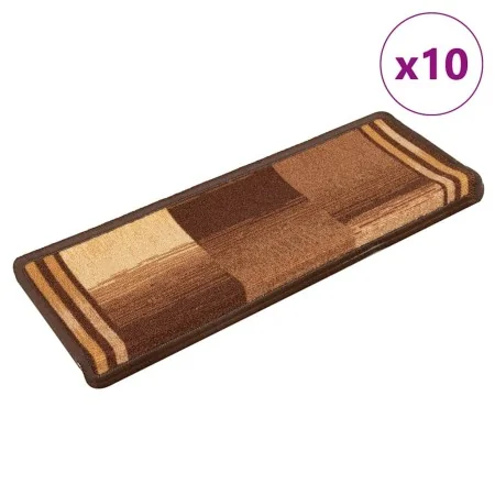 Alfombrillas de escalera autoadhesivas 10 uds marrón 65x21x4 cm by , Stair mats - Ref: Foro24-149845, Price: 53,81 €, Discoun...