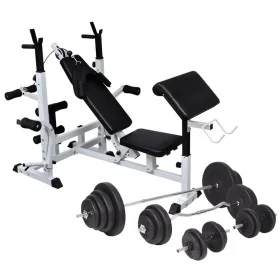 Banco musculación con soporte pesas, pesas y mancuernas 120 kg by , Weight lifting machines - Ref: Foro24-275378, Price: 655,...