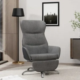Sillón de relax con reposapiés tela gris oscuro de , Sillones - Ref: Foro24-3097466, Precio: 118,13 €, Descuento: %