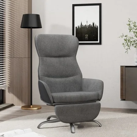 Sillón de relax con reposapiés tela gris oscuro by , Armchairs - Ref: Foro24-3097466, Price: 118,13 €, Discount: %