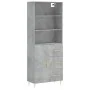 Aparador alto madera contrachapada gris hormigón 69,5x34x180 cm de , Aparadores - Ref: Foro24-3189433, Precio: 140,02 €, Desc...
