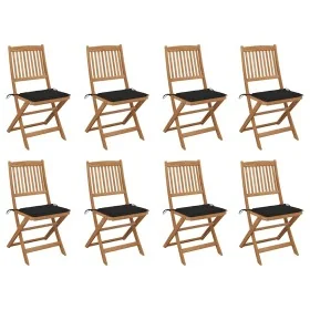 Sillas de jardín plegables 8 uds y cojines madera maciza acacia von , Gartenstühle - Ref: Foro24-3075120, Preis: 427,63 €, Ra...