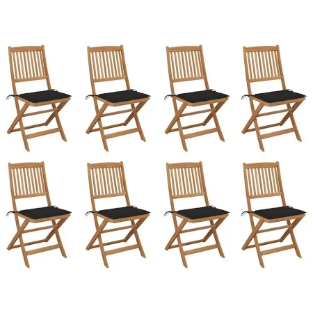 Sillas de jardín plegables 8 uds y cojines madera maciza acacia de , Sillas de jardín - Ref: Foro24-3075120, Precio: 427,63 €...