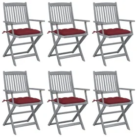Sillas de jardín plegables 6 uds cojines madera maciza acacia von , Gartenstühle - Ref: Foro24-3065431, Preis: 295,45 €, Raba...