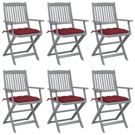 Sillas de jardín plegables 6 uds cojines madera maciza acacia by , Garden chairs - Ref: Foro24-3065431, Price: 295,45 €, Disc...