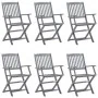 Sillas de jardín plegables 6 uds cojines madera maciza acacia by , Garden chairs - Ref: Foro24-3065431, Price: 295,45 €, Disc...
