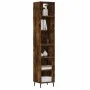 Aparador alto contrachapada roble ahumado 34,5x32,5x180 cm de , Aparadores - Ref: Foro24-3189850, Precio: 79,74 €, Descuento: %
