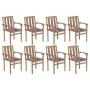 Sillas de jardín apilables 8 uds madera maciza teca con cojines by , Garden chairs - Ref: Foro24-3073446, Price: 1,00 €, Disc...