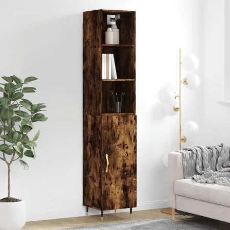 Aparador de madera contrachapada roble ahumado 34,5x34x180 cm de , Aparadores - Ref: Foro24-3189618, Precio: 89,67 €, Descuen...