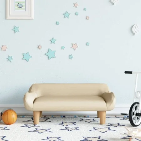 Sofá para niños de tela crema 70x40x24 cm by , Baby and Toddler Furniture - Ref: Foro24-3196343, Price: 71,38 €, Discount: %