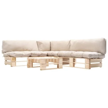 Muebles de palets de jardín con cojines arena 4 piezas madera von , Gartensets - Ref: Foro24-277487, Preis: 396,87 €, Rabatt: %