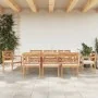 Juego comedor de jardín 9 pzas con cojines blancos madera teca de , Conjuntos de jardín - Ref: Foro24-3155985, Precio: 1,00 €...