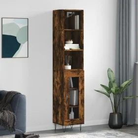 Aparador de madera contrachapada roble ahumado 34,5x34x180 cm by , Sideboards - Ref: Foro24-3189890, Price: 83,15 €, Discount: %