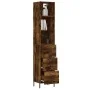 Aparador de madera contrachapada roble ahumado 34,5x34x180 cm by , Sideboards - Ref: Foro24-3189714, Price: 106,50 €, Discoun...