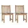 Sillas de jardín 2 unidades madera maciza de teca con cojines by , Garden chairs - Ref: Foro24-3062930, Price: 227,78 €, Disc...