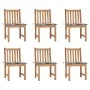 Sillas de jardín 6 unidades con cojines madera maciza de teca by , Garden chairs - Ref: Foro24-3073129, Price: 666,21 €, Disc...