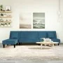 Sofá cama en forma de L terciopelo azul 255x140x70 cm by , Sofas - Ref: Foro24-3157250, Price: 378,13 €, Discount: %