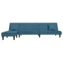 Sofá cama en forma de L terciopelo azul 255x140x70 cm by , Sofas - Ref: Foro24-3157250, Price: 378,13 €, Discount: %