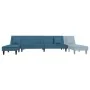Sofá cama en forma de L terciopelo azul 255x140x70 cm by , Sofas - Ref: Foro24-3157250, Price: 378,13 €, Discount: %