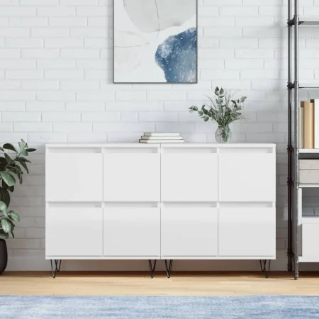 Aparadores 2 uds madera contrachapada blanco brillo von , Sideboards - Ref: Foro24-3190175, Preis: 144,84 €, Rabatt: %