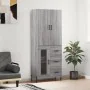 Aparador alto madera contrachapada gris sonoma 69,5x34x180 cm by , Sideboards - Ref: Foro24-3195969, Price: 177,00 €, Discoun...