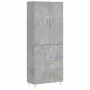 Aparador alto madera contrachapada gris hormigón 69,5x34x180 cm de , Aparadores - Ref: Foro24-3196007, Precio: 163,13 €, Desc...