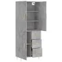 Aparador alto madera contrachapada gris hormigón 69,5x34x180 cm de , Aparadores - Ref: Foro24-3196007, Precio: 163,13 €, Desc...