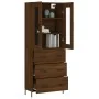 Aparador alto madera contrachapada marrón roble 69,5x34x180 cm de , Aparadores - Ref: Foro24-3198416, Precio: 205,32 €, Descu...