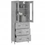 Aparador alto madera contrachapada gris hormigón 69,5x34x180 cm de , Aparadores - Ref: Foro24-3198421, Precio: 167,77 €, Desc...