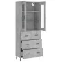 Aparador alto madera contrachapada gris hormigón 69,5x34x180 cm de , Aparadores - Ref: Foro24-3198421, Precio: 167,77 €, Desc...