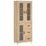 Aparador alto madera contrachapada color roble 69,5x34x180 cm de , Aparadores - Ref: Foro24-3198572, Precio: 171,93 €, Descue...