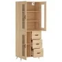 Aparador alto madera contrachapada color roble 69,5x34x180 cm de , Aparadores - Ref: Foro24-3198572, Precio: 171,93 €, Descue...