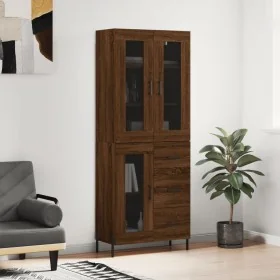 Aparador alto madera contrachapada marrón roble 69,5x34x180 cm by , Sideboards - Ref: Foro24-3198608, Price: 203,59 €, Discou...