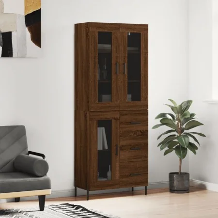 Aparador alto madera contrachapada marrón roble 69,5x34x180 cm by , Sideboards - Ref: Foro24-3198608, Price: 203,58 €, Discou...