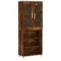 Aparador alto madera contrachapada roble ahumado 69,5x34x180 cm by , Sideboards - Ref: Foro24-3198710, Price: 135,14 €, Disco...